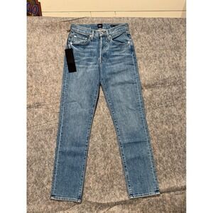 Edwin Hana Classic Tapered High Rise Jeans Wallflower Blue Size 25